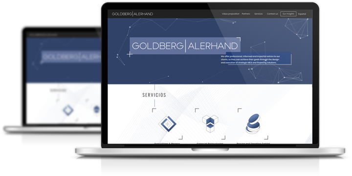 Pantalla mac con sitio web de Goldberg | Alerhand
